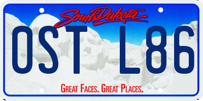 SD license plate 0STL86
