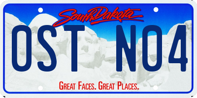 SD license plate 0STN04