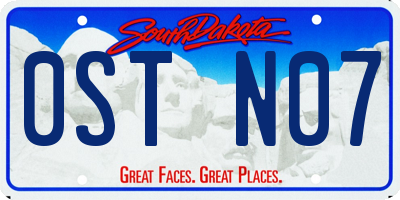SD license plate 0STN07