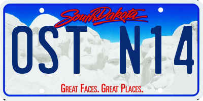 SD license plate 0STN14