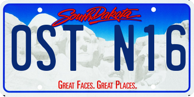 SD license plate 0STN16