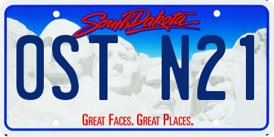 SD license plate 0STN21