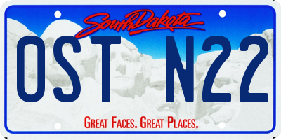 SD license plate 0STN22