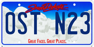 SD license plate 0STN23