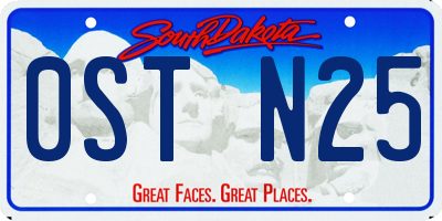 SD license plate 0STN25