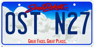 SD license plate 0STN27