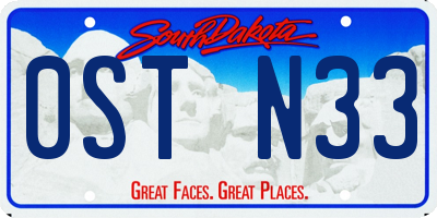 SD license plate 0STN33