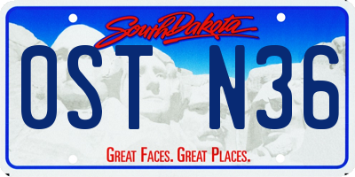 SD license plate 0STN36