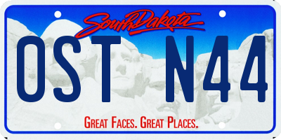 SD license plate 0STN44