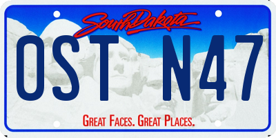 SD license plate 0STN47