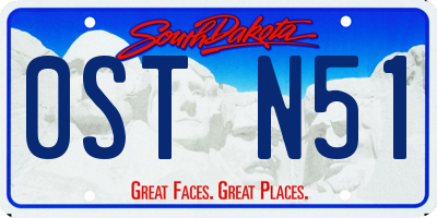 SD license plate 0STN51