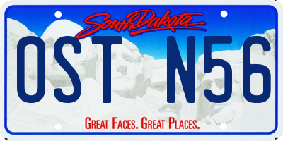 SD license plate 0STN56