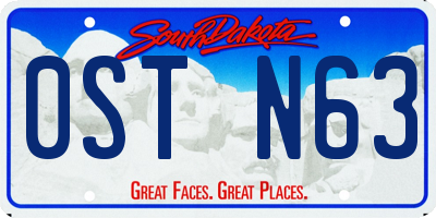 SD license plate 0STN63