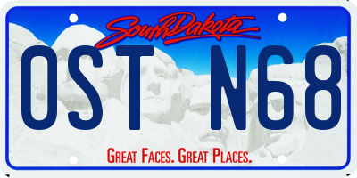 SD license plate 0STN68