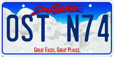 SD license plate 0STN74