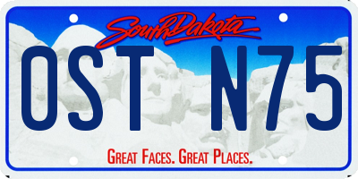 SD license plate 0STN75