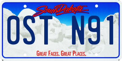 SD license plate 0STN91