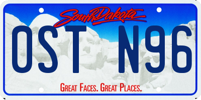 SD license plate 0STN96