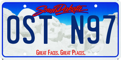 SD license plate 0STN97
