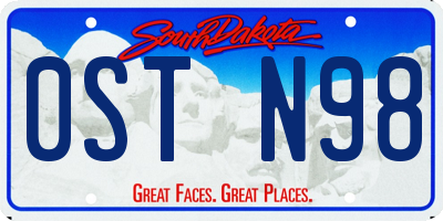SD license plate 0STN98