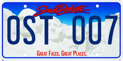 SD license plate 0STO07