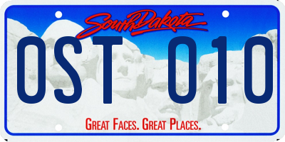 SD license plate 0STO10