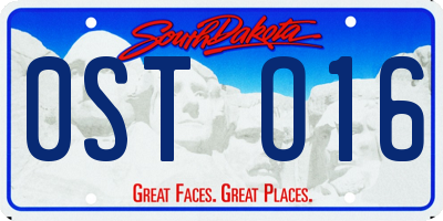 SD license plate 0STO16