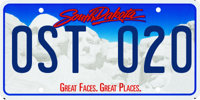 SD license plate 0STO20