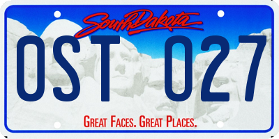 SD license plate 0STO27