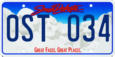 SD license plate 0STO34