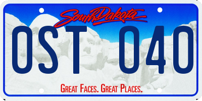 SD license plate 0STO40