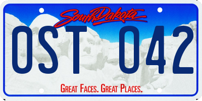 SD license plate 0STO42