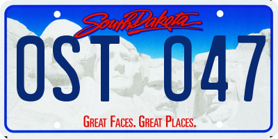 SD license plate 0STO47