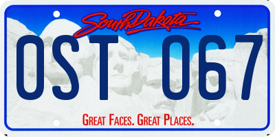 SD license plate 0STO67