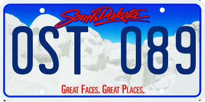 SD license plate 0STO89