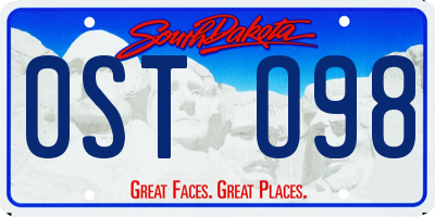 SD license plate 0STO98