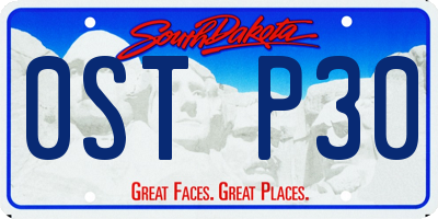 SD license plate 0STP30