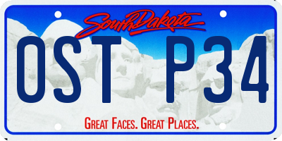 SD license plate 0STP34