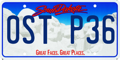 SD license plate 0STP36
