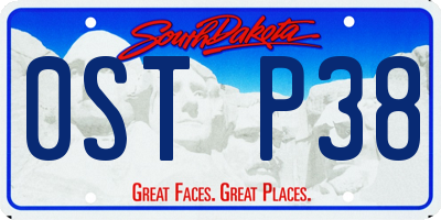 SD license plate 0STP38