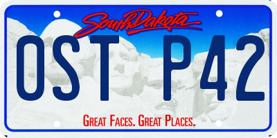 SD license plate 0STP42