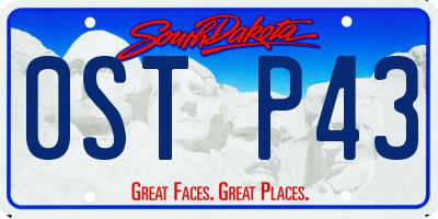 SD license plate 0STP43