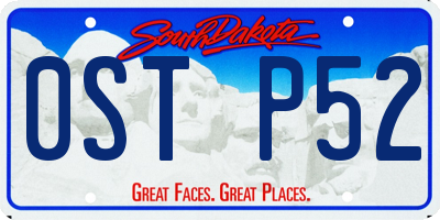 SD license plate 0STP52