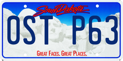 SD license plate 0STP63