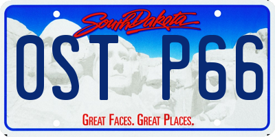 SD license plate 0STP66