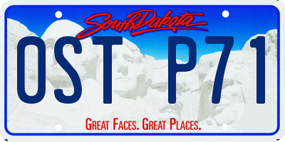 SD license plate 0STP71