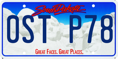 SD license plate 0STP78