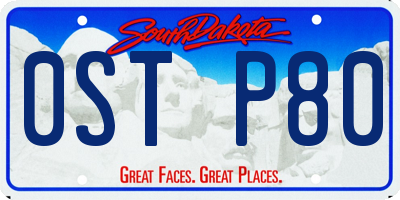SD license plate 0STP80