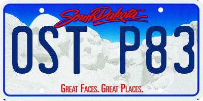 SD license plate 0STP83