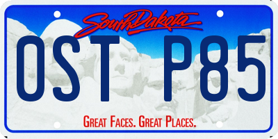 SD license plate 0STP85